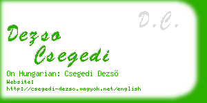 dezso csegedi business card